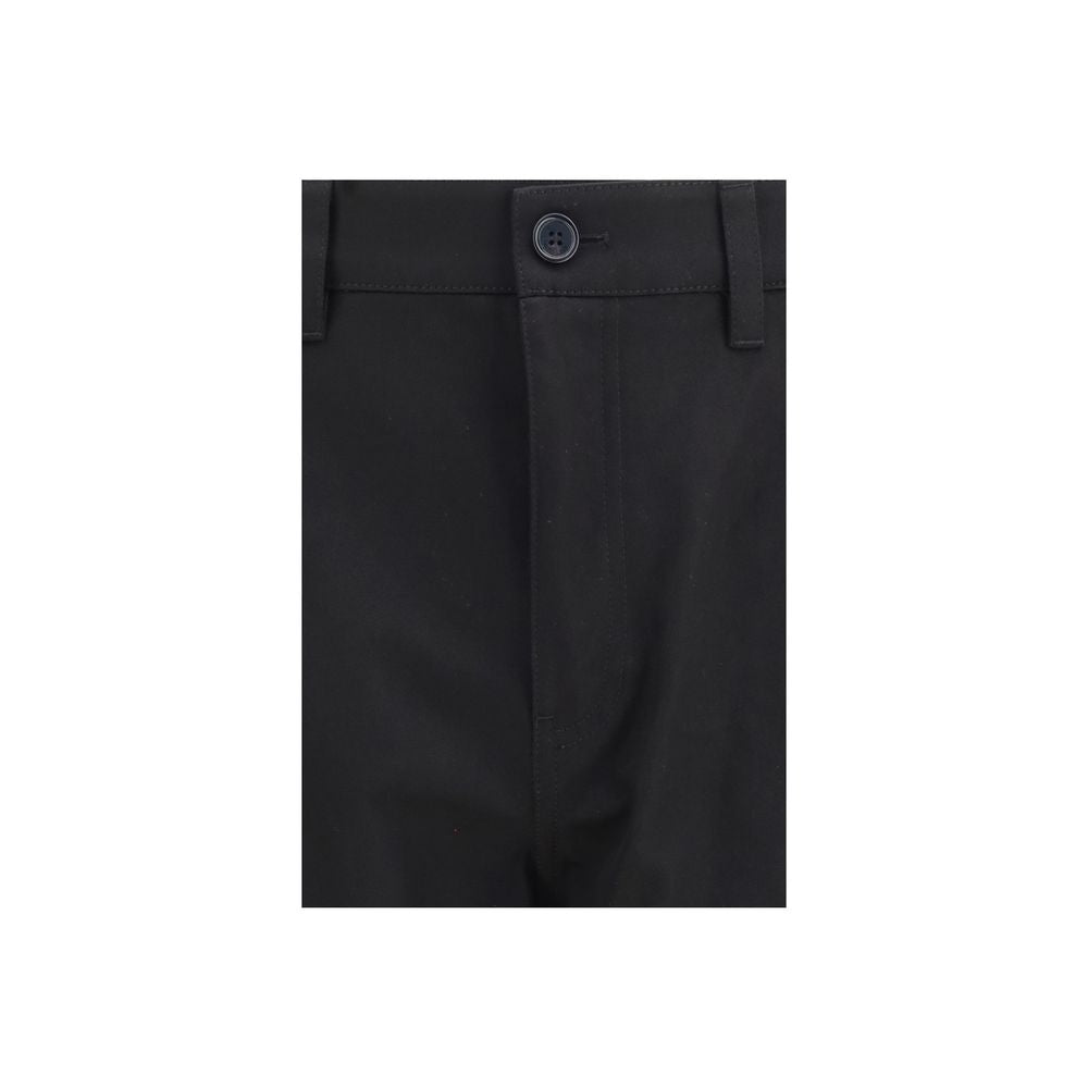 Black Cotton Chino Pants