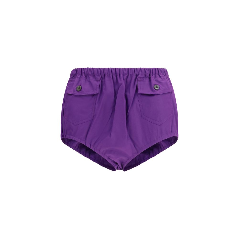 Purple Cotton Bermuda Shorts