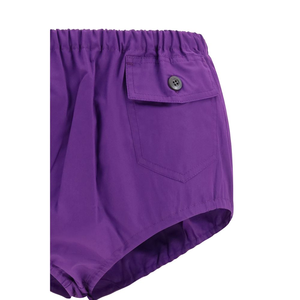 Purple Cotton Bermuda Shorts
