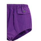 Purple Cotton Bermuda Shorts