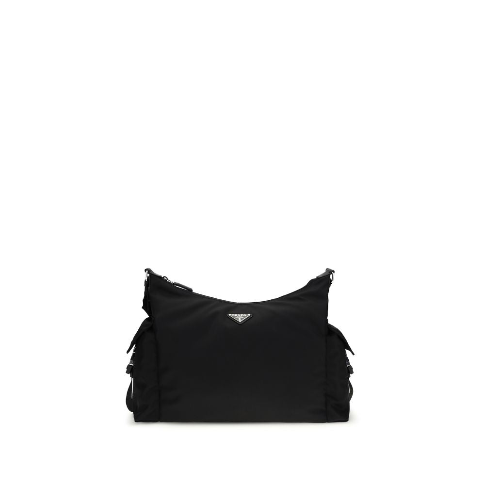 Black Recycled Polyamide Shoulder Bag