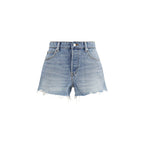 Blue Cotton Bermuda Shorts