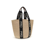 Beige Raffia Backet Bag