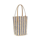 Blue Raffia Backet Bag