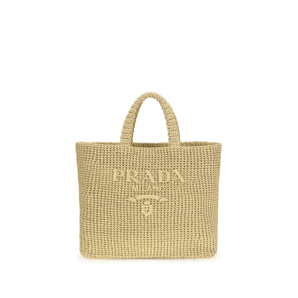 Beige Raffia Shoulder Bag