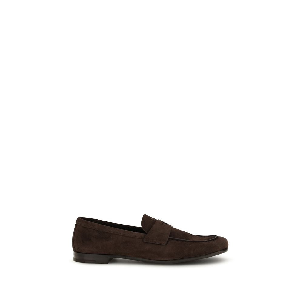Brown Calf Leather Bos Taurus Slip-On Loafers