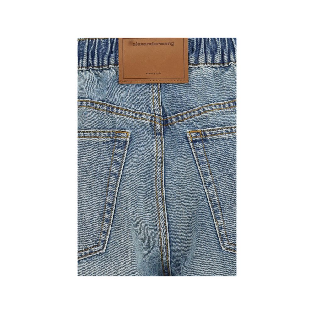 Blue Cotton Bermuda Shorts