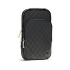 Black Polyurethane Shoulder Bag