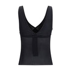 Black Silk Sleeveles T-Shirt