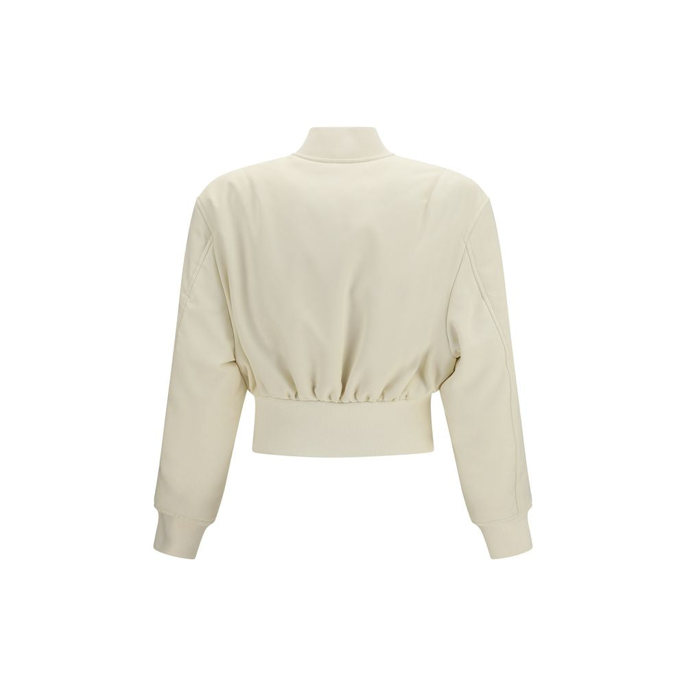 Beige Polyester Bomber