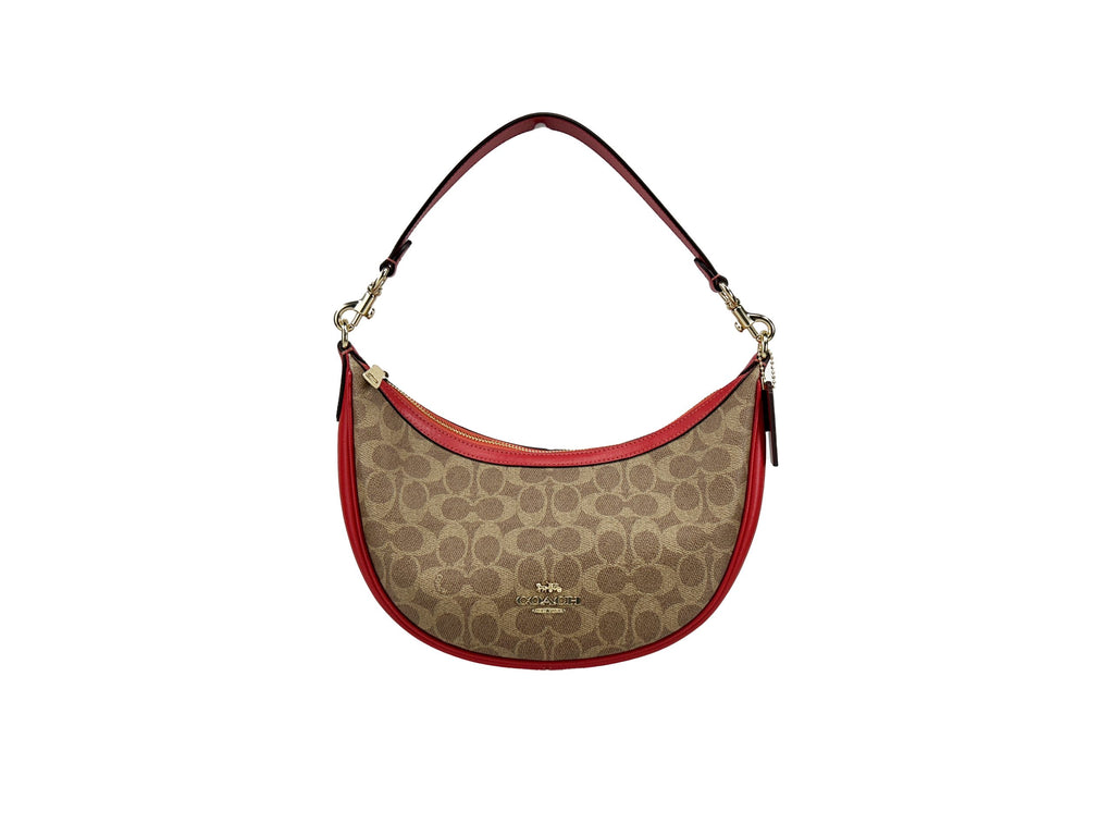 Coach Aria Signature Canvas Shoulder Bag Purse