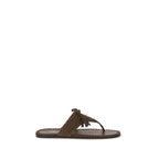 Brown Calf Leather Bos Taurus Flat Sandals