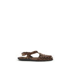 Brown Calf Leather Bos Taurus Sandals