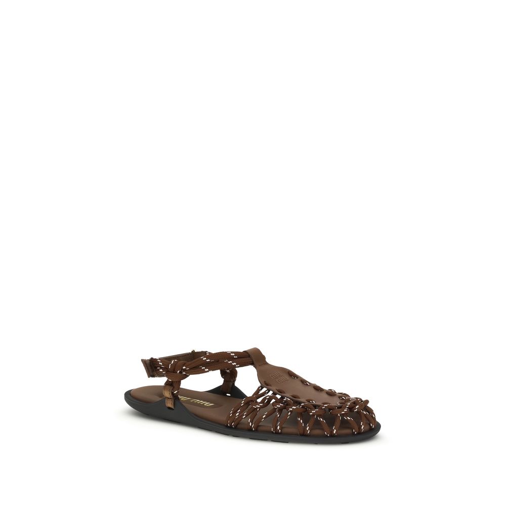 Brown Calf Leather Bos Taurus Sandals