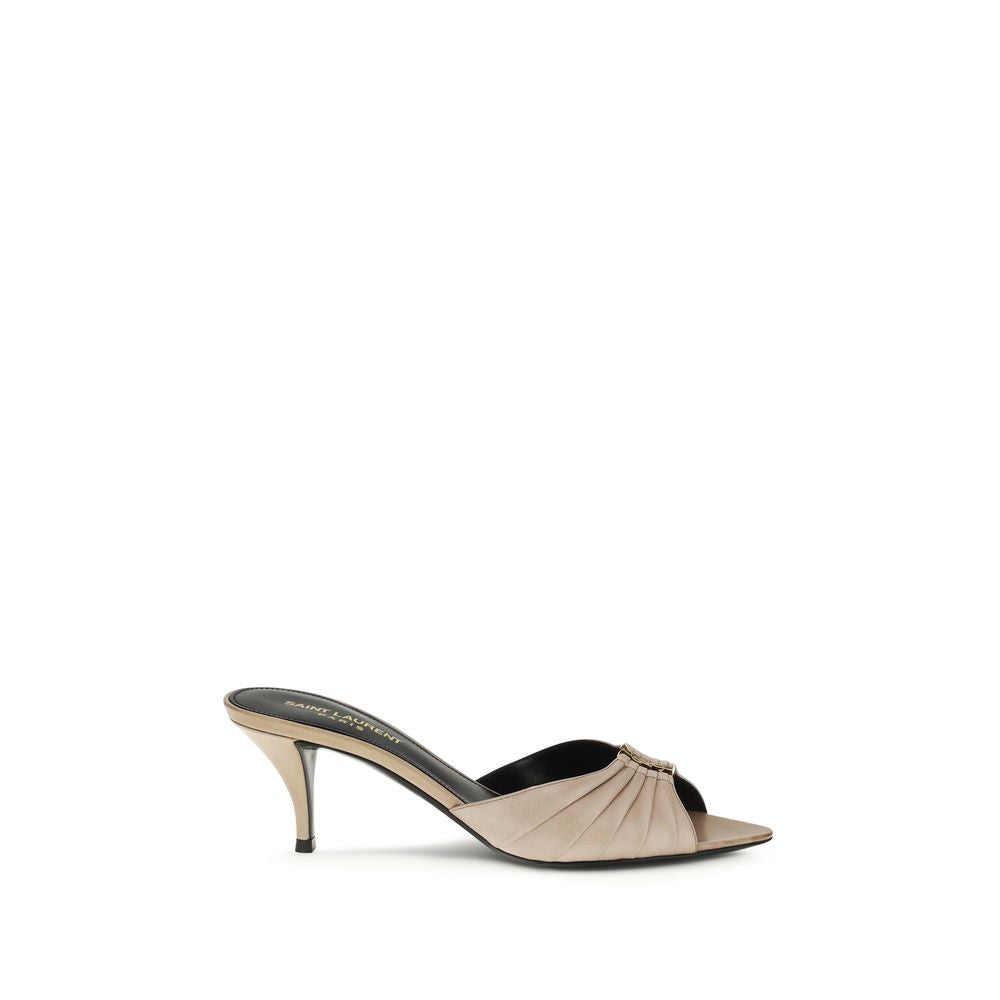 Beige Calf Leather Bos Taurus Mules