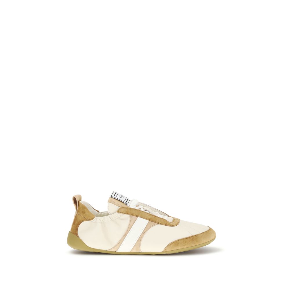 Beige Goatskin Athletic Sneakers