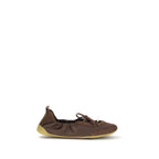 Brown Polyester Ballet Flats