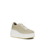 Bicolor Fabric Platform Sneakers