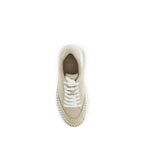 Bicolor Fabric Platform Sneakers