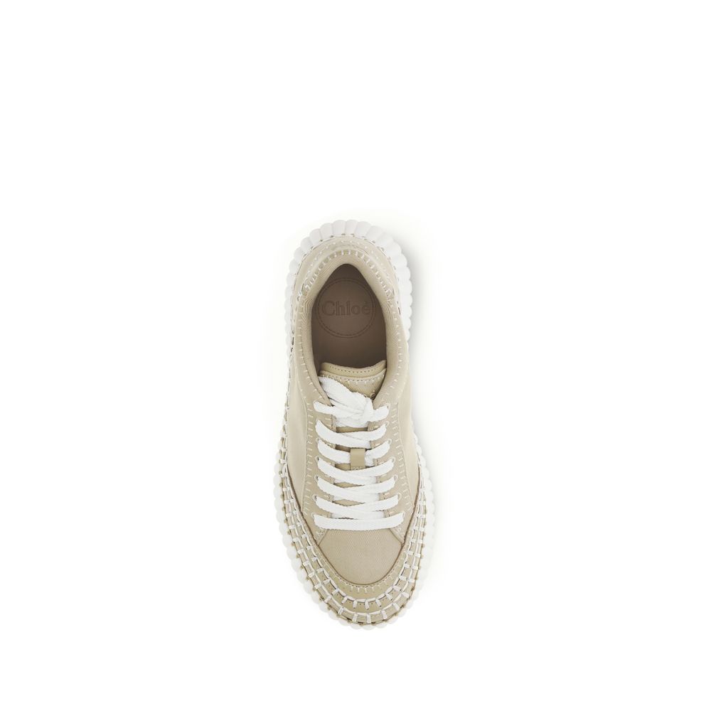 Bicolor Fabric Platform Sneakers