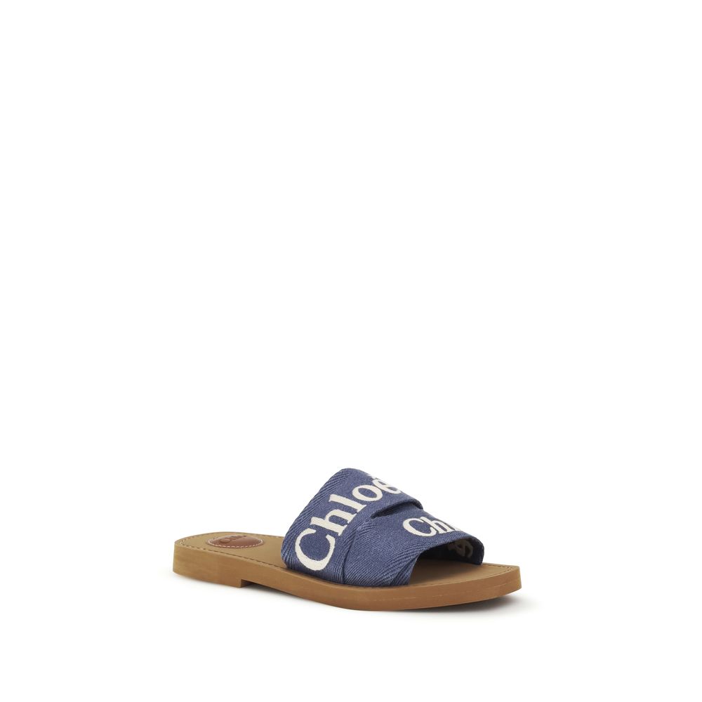 Blue Cotton Sandals