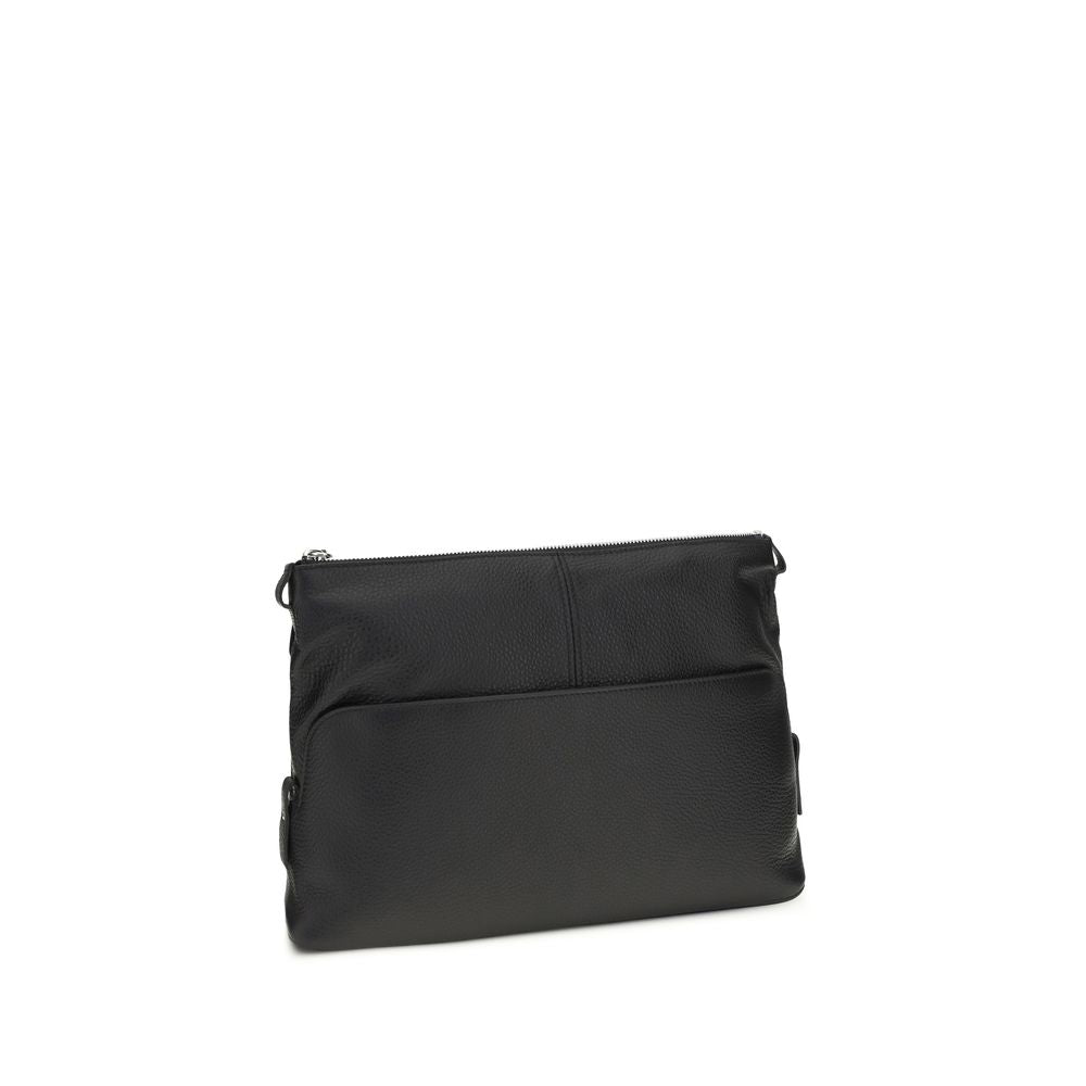 Black Calf Leather Bos Taurus Clutch Bag