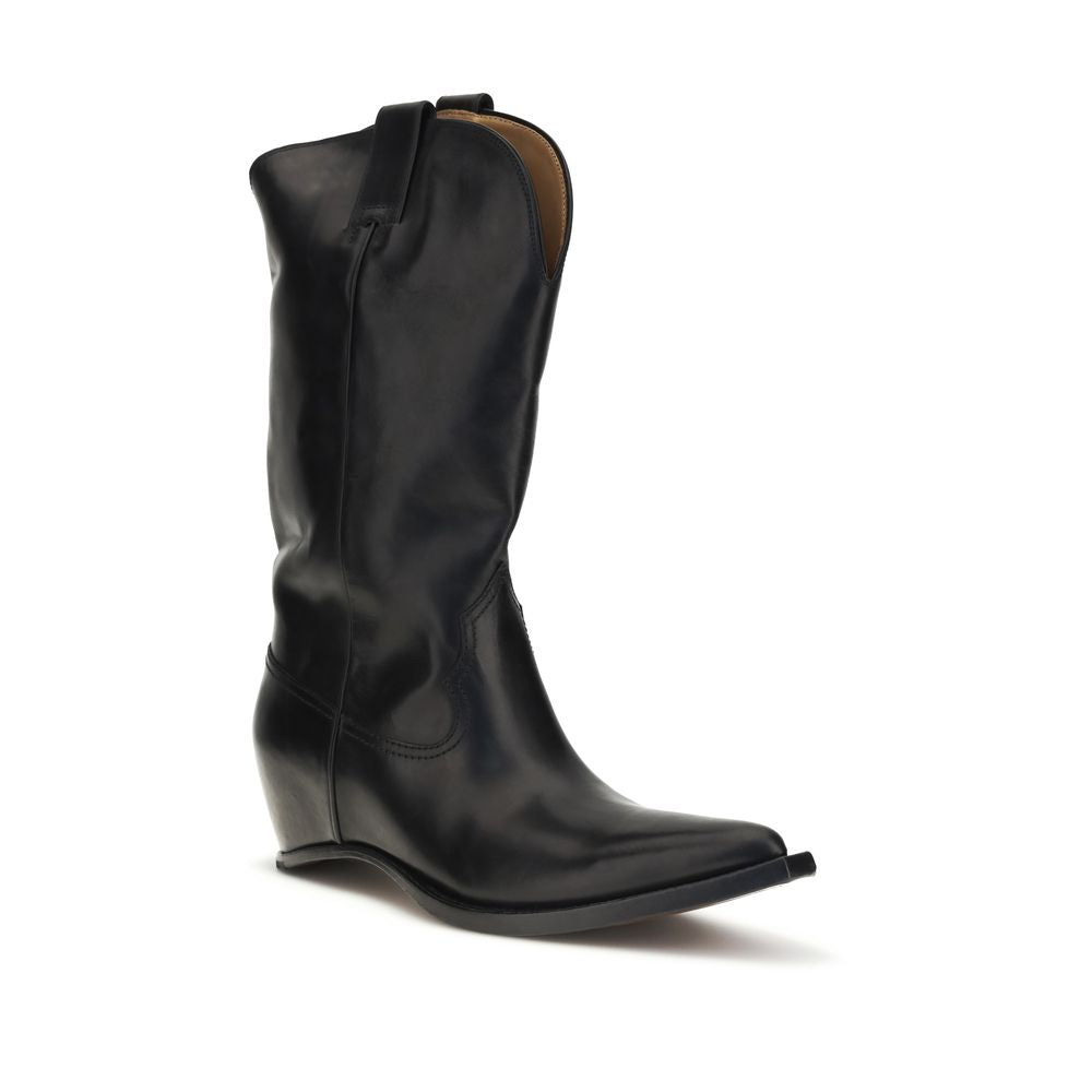 Black Calf Leather Bos Taurus Boots