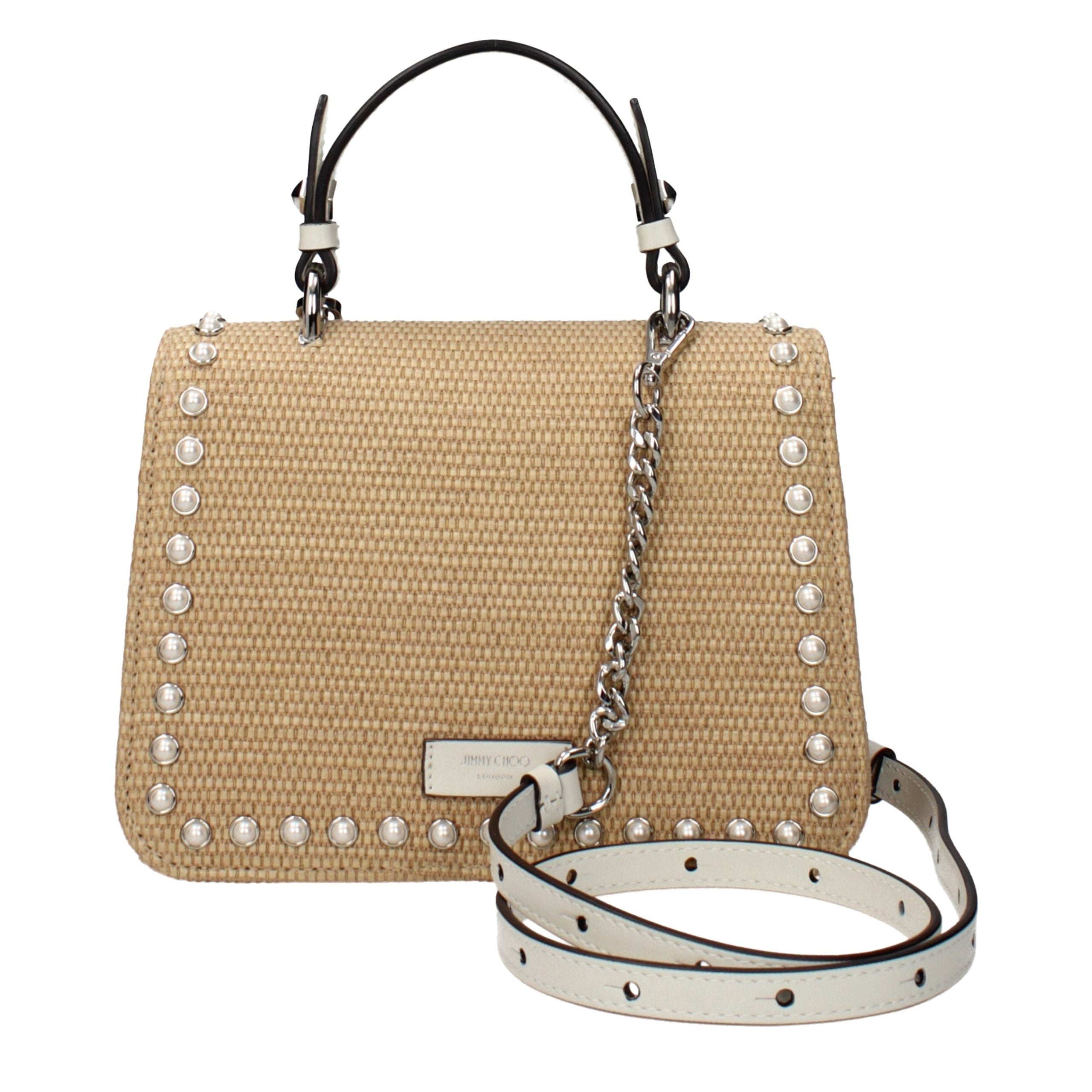 Beige Raffia Handbag