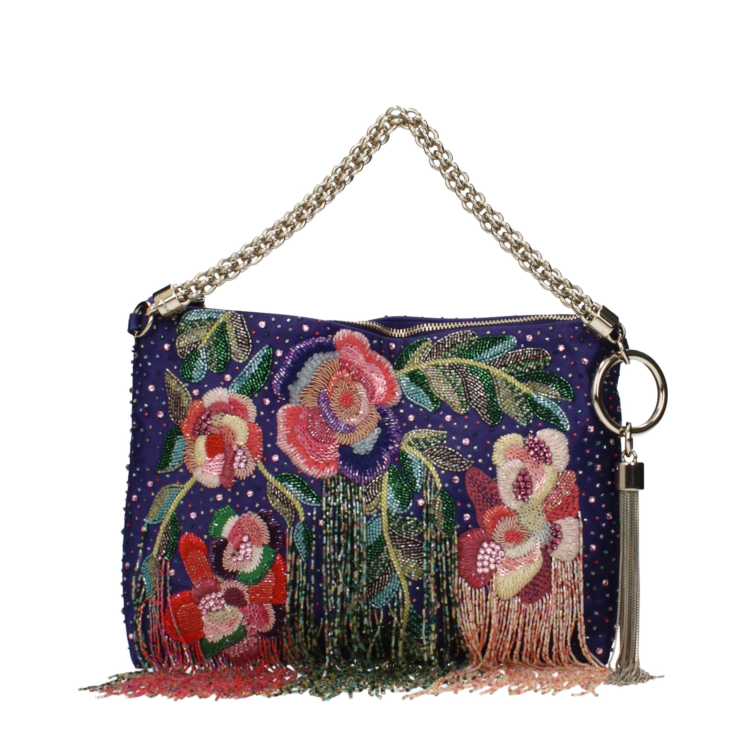 Purple Satin Shoulder Bag