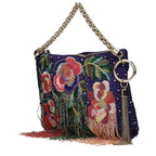 Purple Satin Shoulder Bag