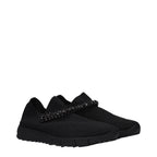 Black Fabric Slip-On Loafers