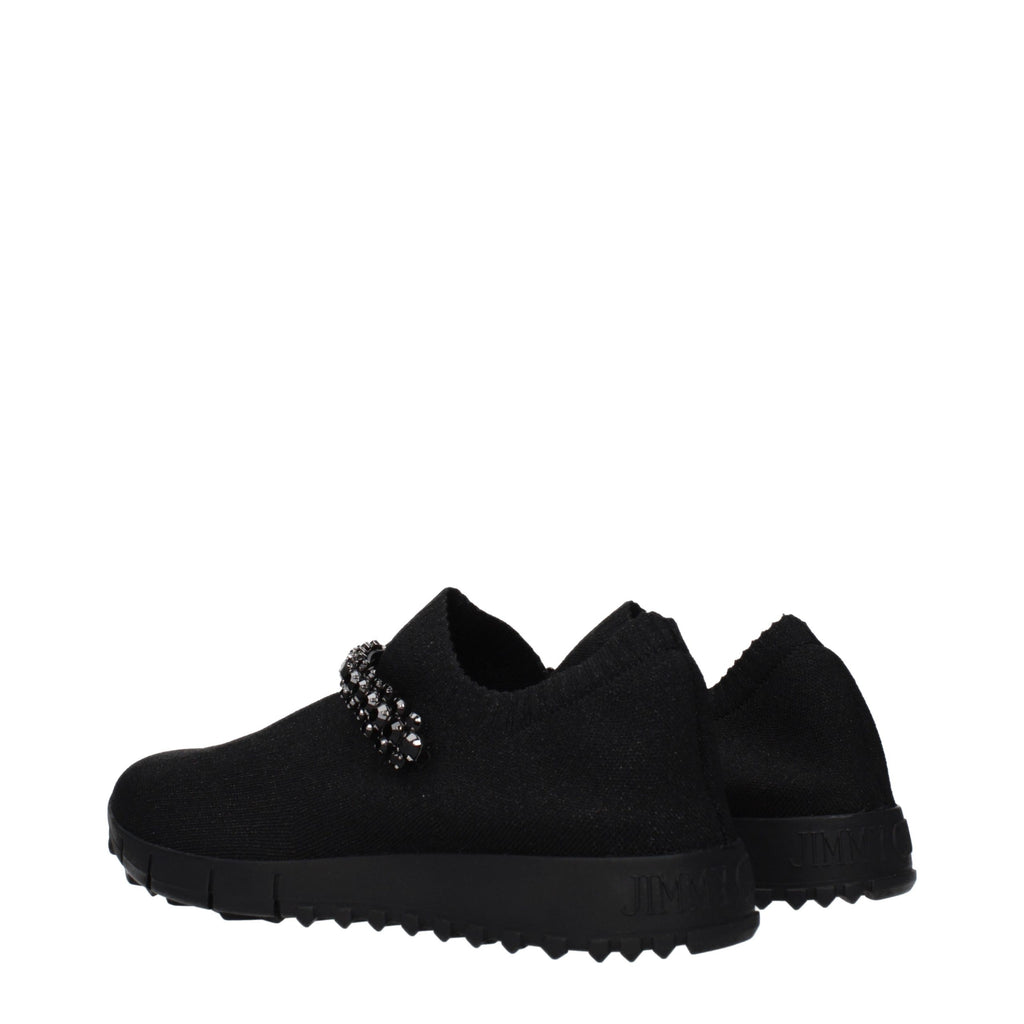 Black Fabric Slip-On Loafers
