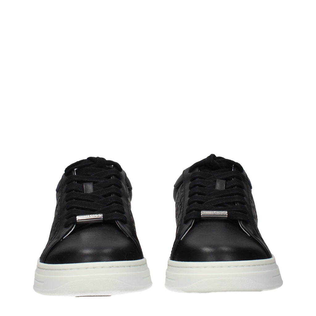 Black Leather Low Top Sneakers