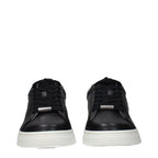 Black Leather Low Top Sneakers