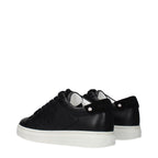 Black Leather Low Top Sneakers