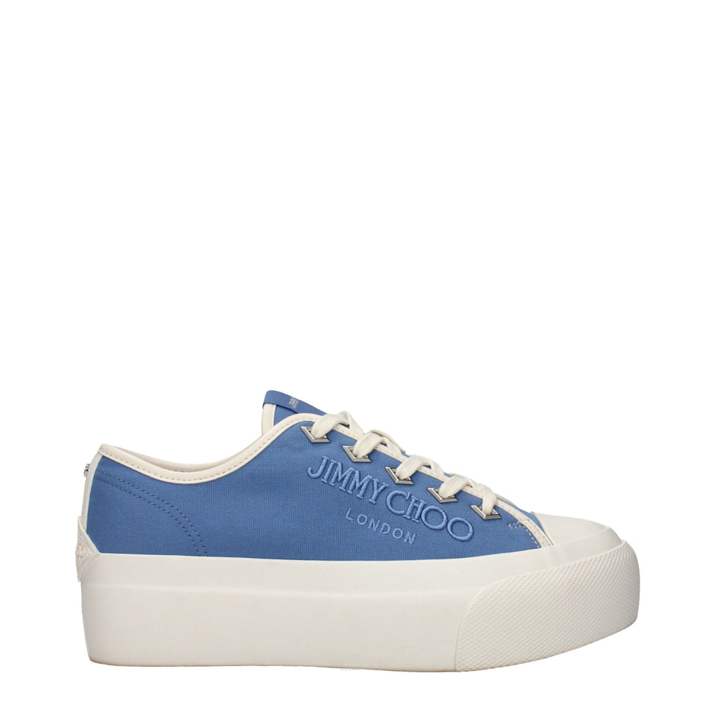 Blue Fabric Low Top Sneakers