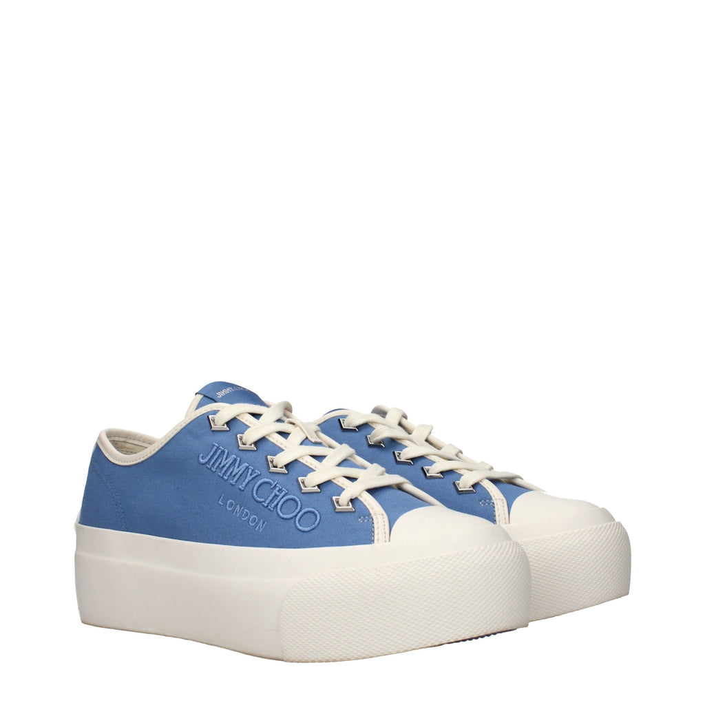 Blue Fabric Low Top Sneakers