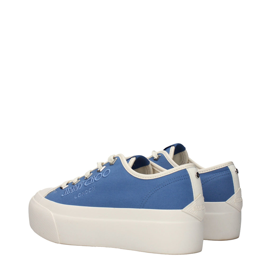 Blue Fabric Low Top Sneakers