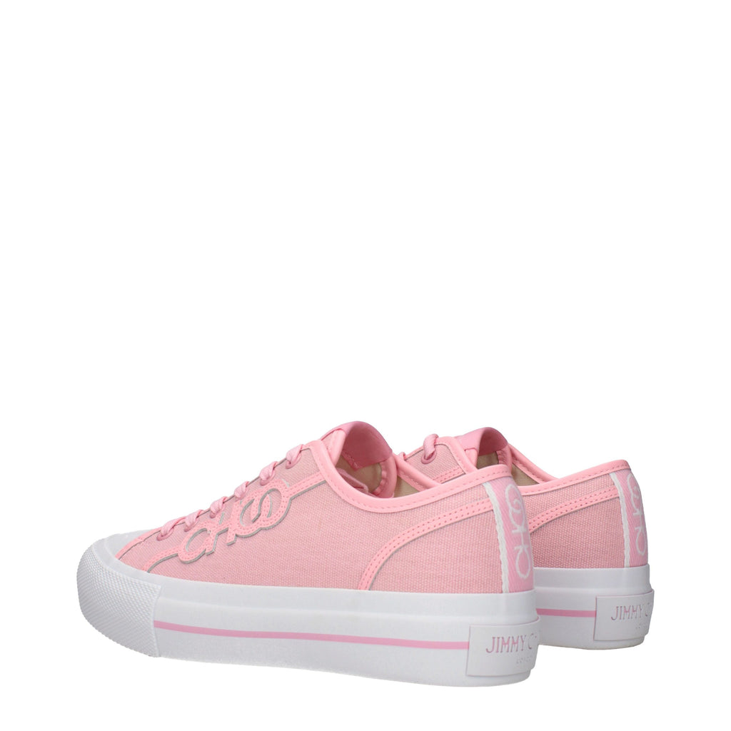 Pink Fabric Low Top Sneakers