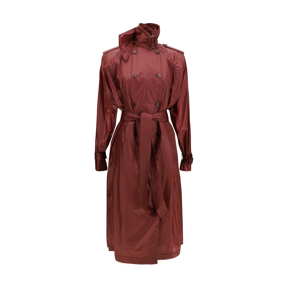 Bordeaux Polyamide Trench Coat