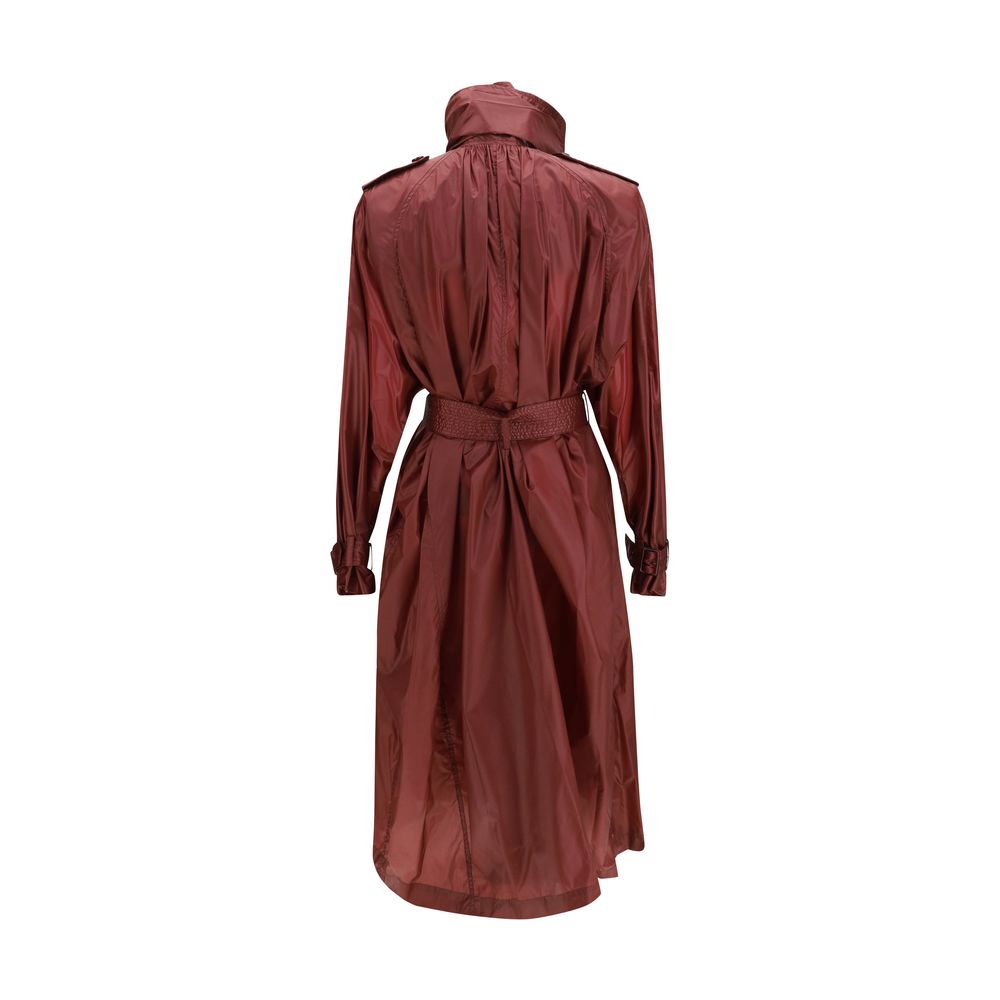 Bordeaux Polyamide Trench Coat