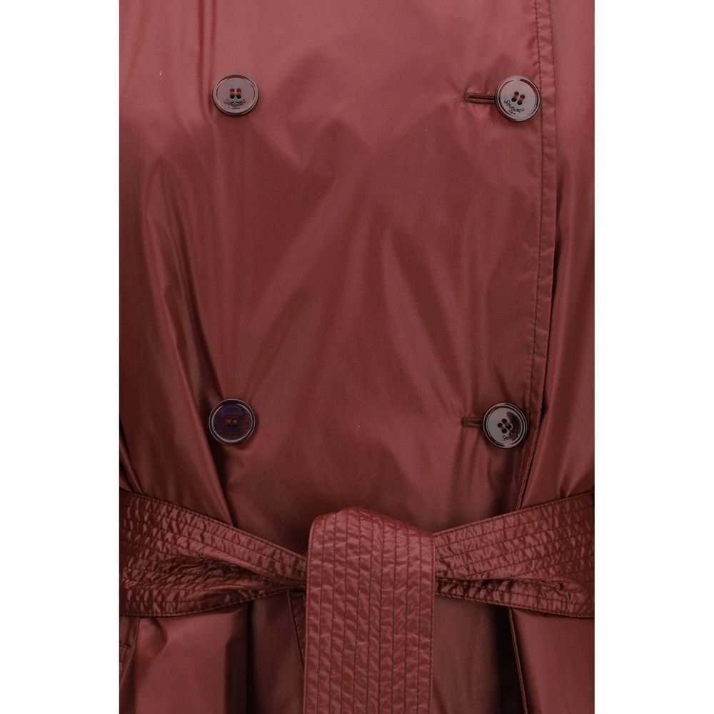 Bordeaux Polyamide Trench Coat