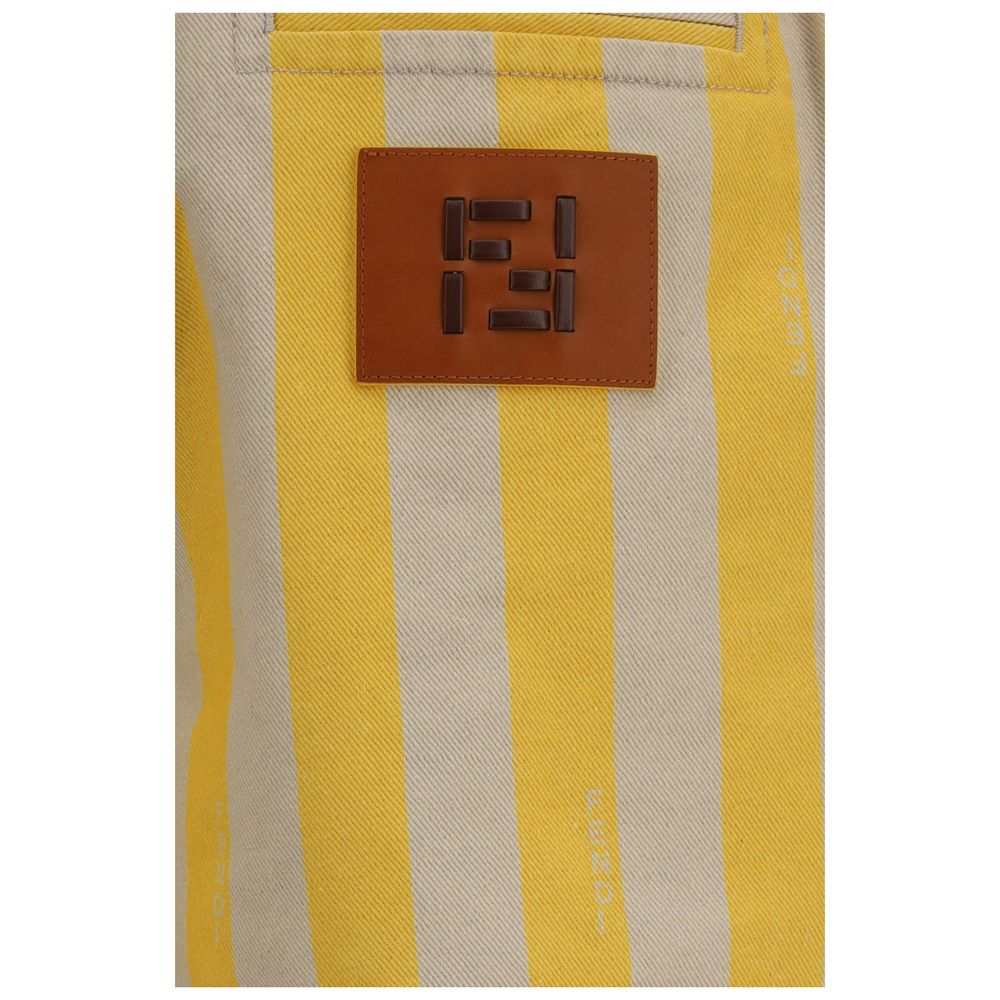 Bicolor Cotton Bermuda Shorts