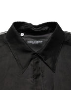 Black Ruffle Detail Semi Sheer Shirt Jacket