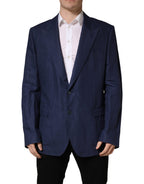 Blue Single Breasted 2 Button Suit Jacket