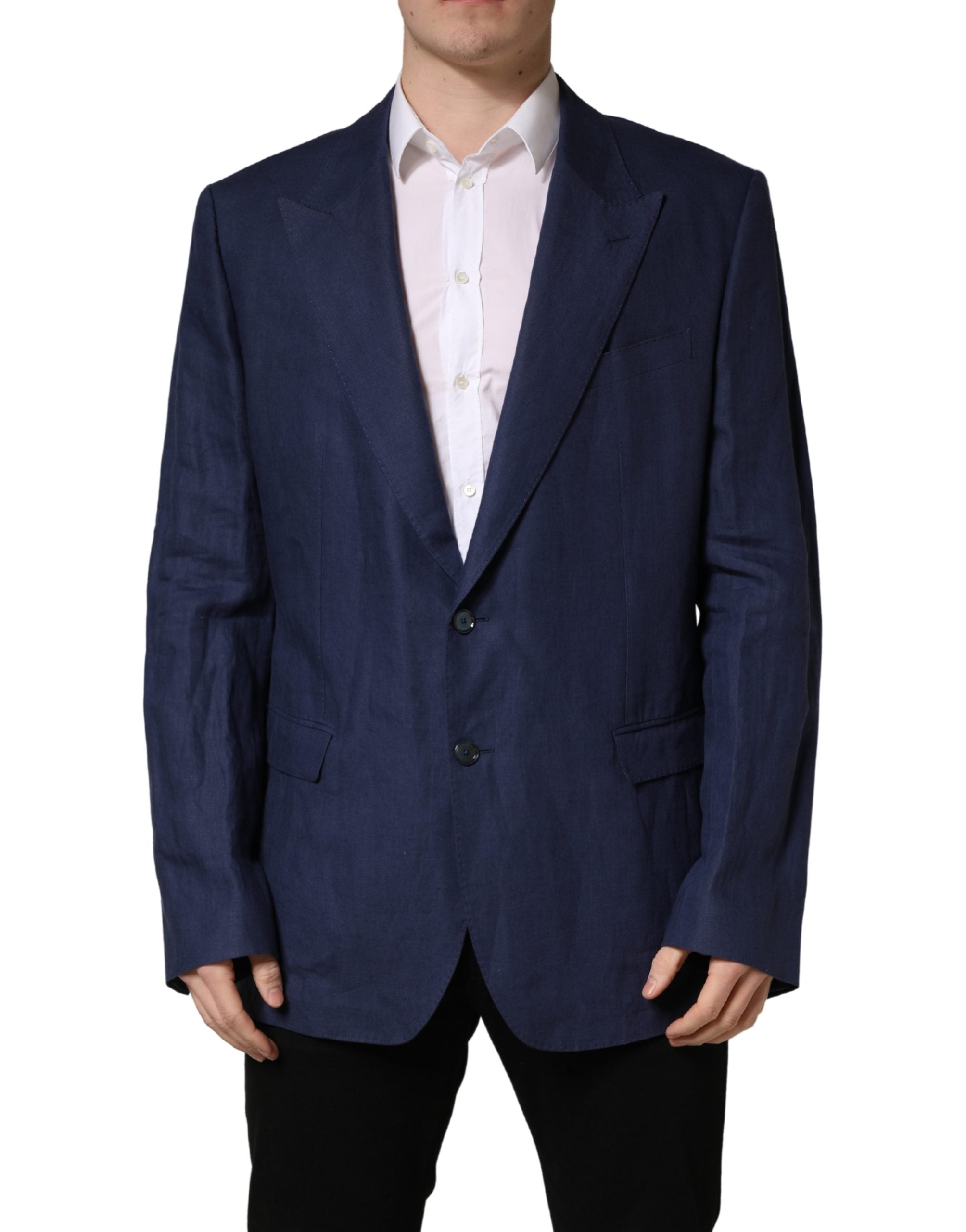 Blue Single Breasted 2 Button Suit Jacket