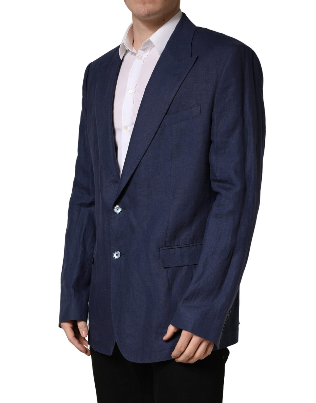 Blue Single Breasted 2 Button Suit Jacket