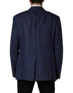 Blue Single Breasted 2 Button Suit Jacket