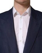 Blue Single Breasted 2 Button Suit Jacket