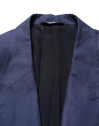 Blue Single Breasted 2 Button Suit Jacket